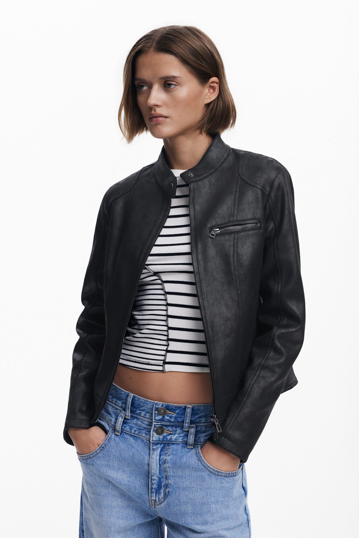 DESIGUAL WOMEN'S MANDARIN COLLAR JACKET 