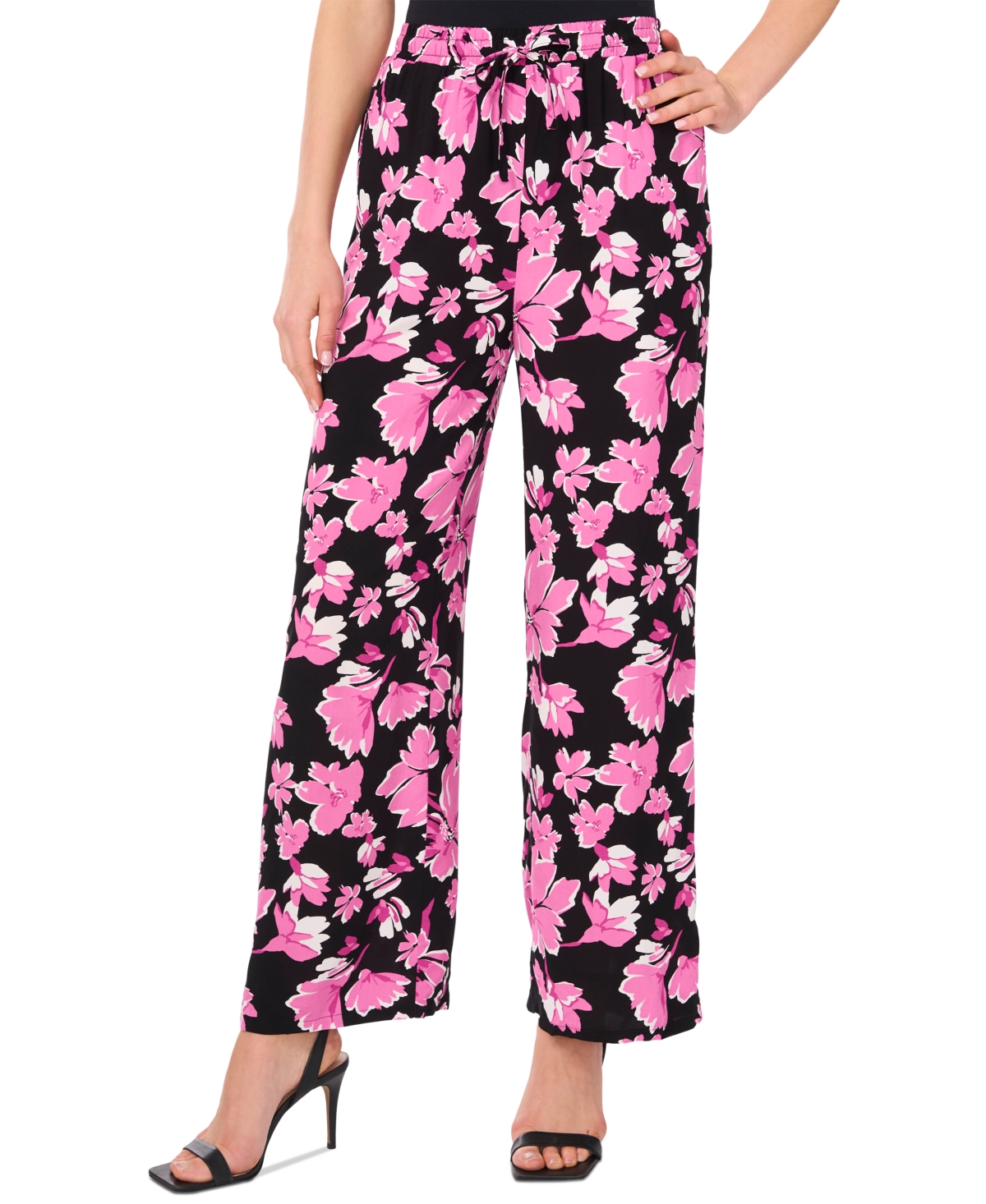 VINCE CAMUTO WOMEN'S FLORAL-PRINT WIDE-LEG PANTS 