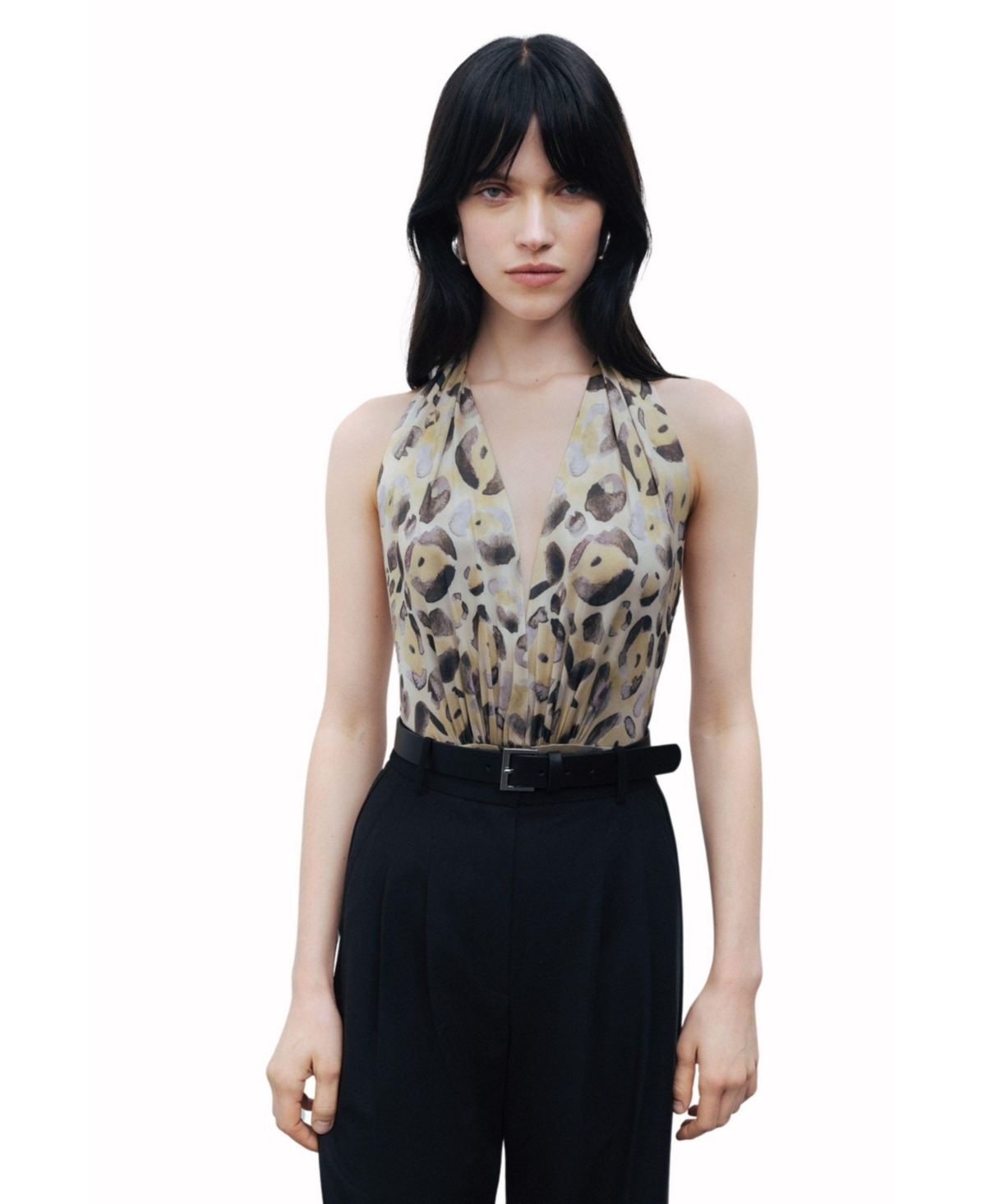 Women's Halter Neck Bodysuit - Multi-colored