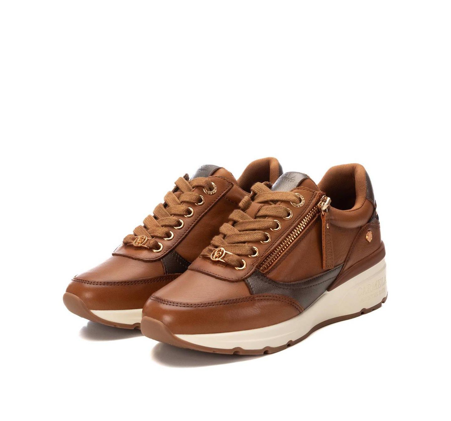 Женские кроссовки XTI Carmela Collection Leather Casual, цвет: Верблюжий — фото 4