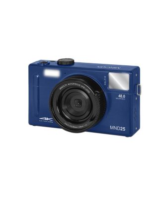 Minolta MND25 Digital Camera, 48 MP Autofocus, 4K Ultra HD Camera with Selfie Mirror & 32GB SD Card, Blue, Bundle with Slinger Camera Bag