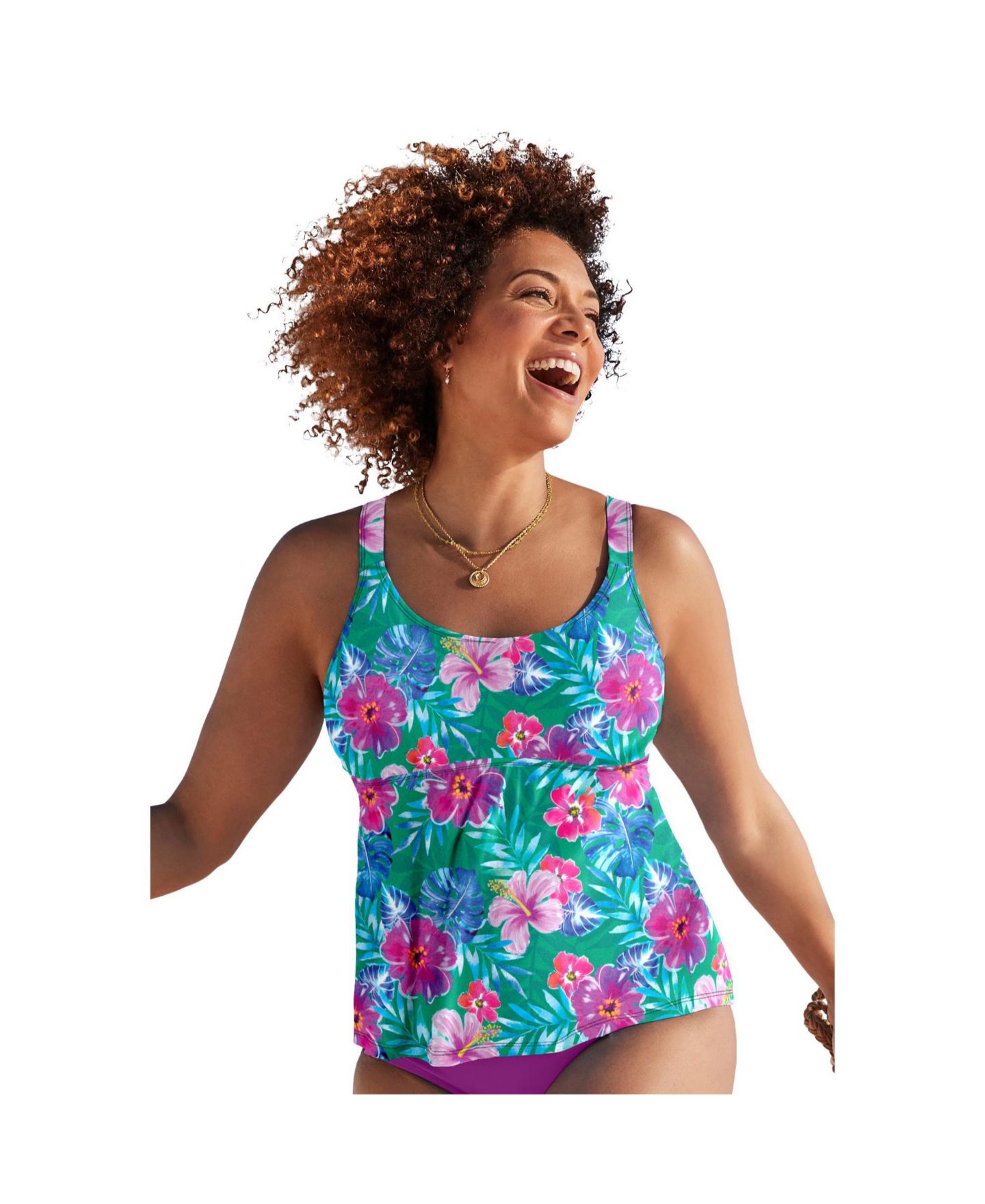 Верх бикини Flared, танкини — Swimsuits for All, цвет: Изумрудный — фото 1