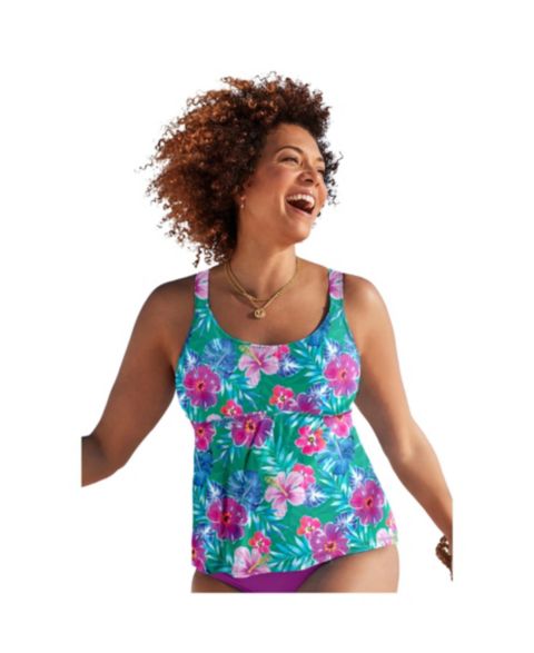 Верх бикини Flared, танкини — Swimsuits for All, цвет: Изумрудный