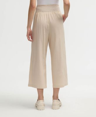 Women s Smocked Waist Cropped Pant