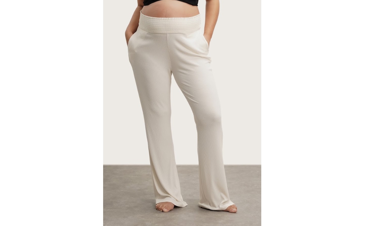 Maternity Super Soft Rib Pant - Cream