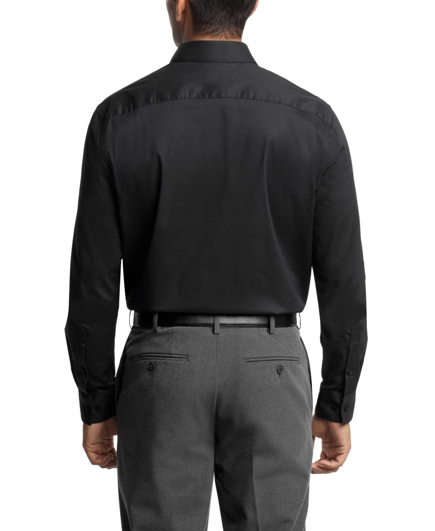 Мужская рубашка Van Heusen Regular-Fit Everyday Defense Dress Shirt, цвет: Чёрный — фото 2