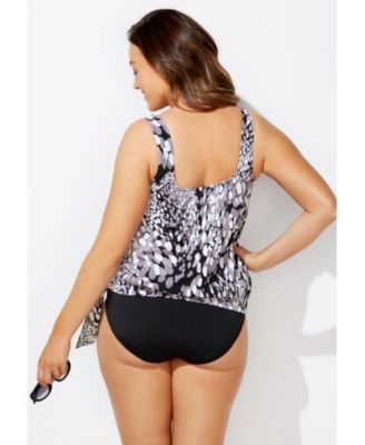 Women's Side Tie Blouson Tankini Top