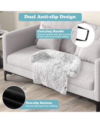 40"x 35"x 26" Plush Calming Dog Couch Bed with Anti-Slip Bottom