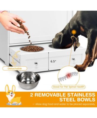Pet Feeder Station with Stainless Steel Bowl