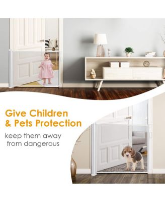 Baby Mesh Retractable Gates, Extra Wide Flexible Extension Safety Gate/Pet Dog Gate for Stairs/Doors/Hallways