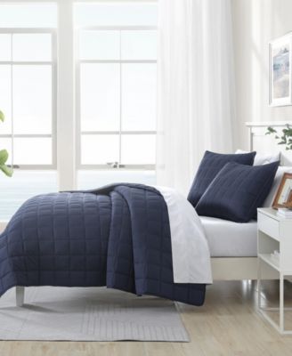 CLOSEOUT! Solid Brushed Micro Jersey 3-Pc. Quilt Set, King