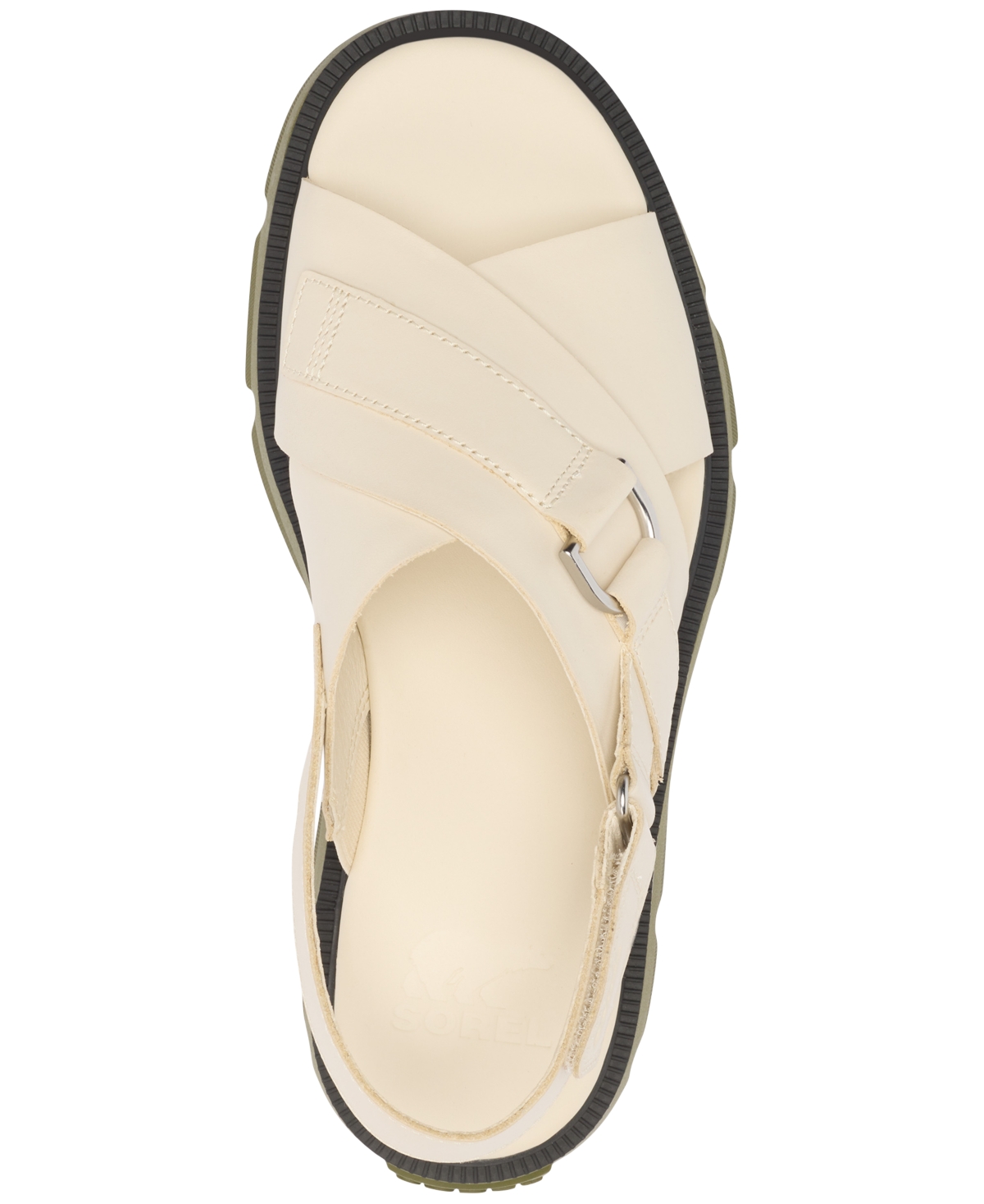 Sorel Rein Cb Crisscross Sandal In Chalk,utility Green