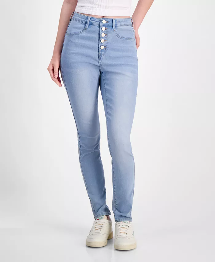 Juniors' 5-Button High Waisted Curvy Skinny Jeans - thumbnail 7