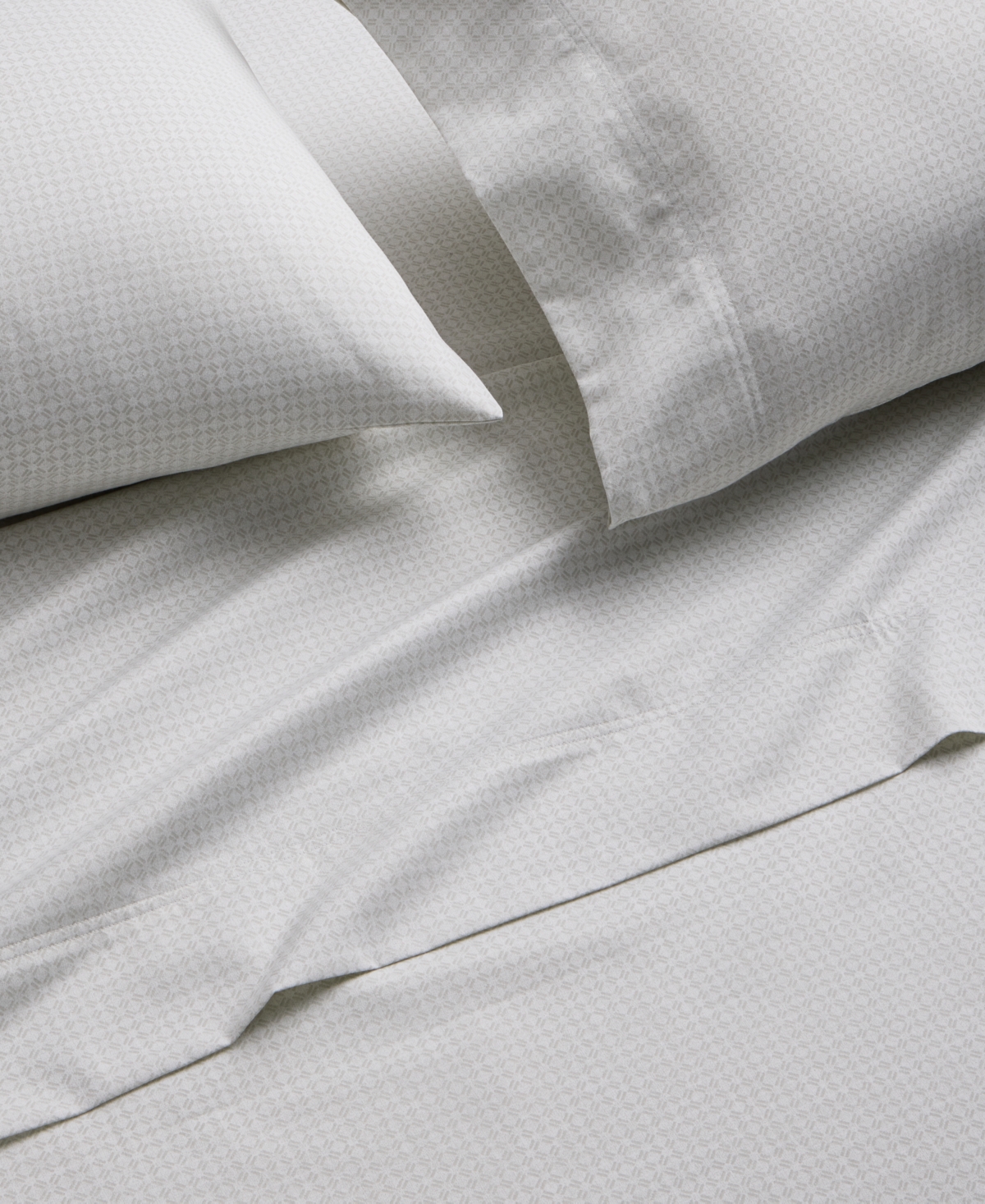 Charter Club Latticework Printed 550-thread Count 4-pc. Sheet Set, Queen, Exclusively At Macy's In Grey