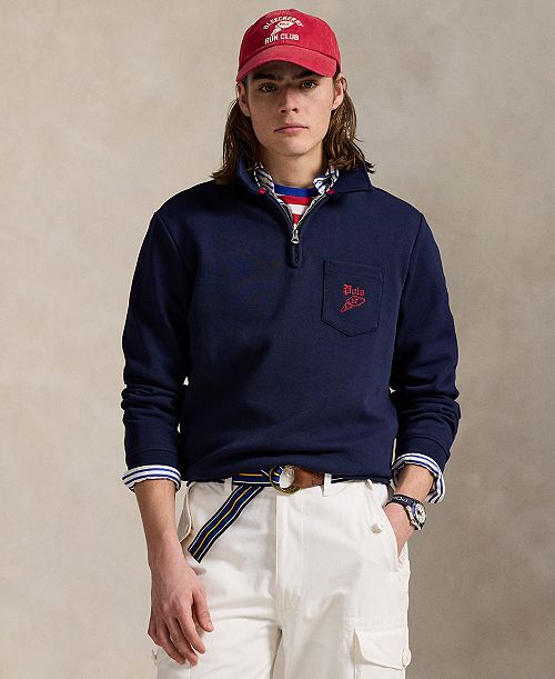 alfani Polo Ralph Lauren Men's Double-Knit Mesh Collared Sweatshirt Men's Fashion & Accessories