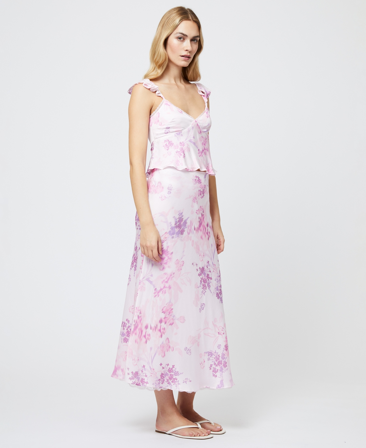 売れ筋商品|||フレンチコネクション カットソー トップス レディース Women's Elyria Oona Satin Baby Doll Top Sweet Pink Multi Elyria Oona Satin Babydoll Top Sweet Pink Multi | French