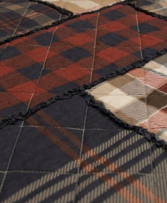 LJ Plaid 3-Pc. Cotton Pieced Heavyweight Quilt Set, King