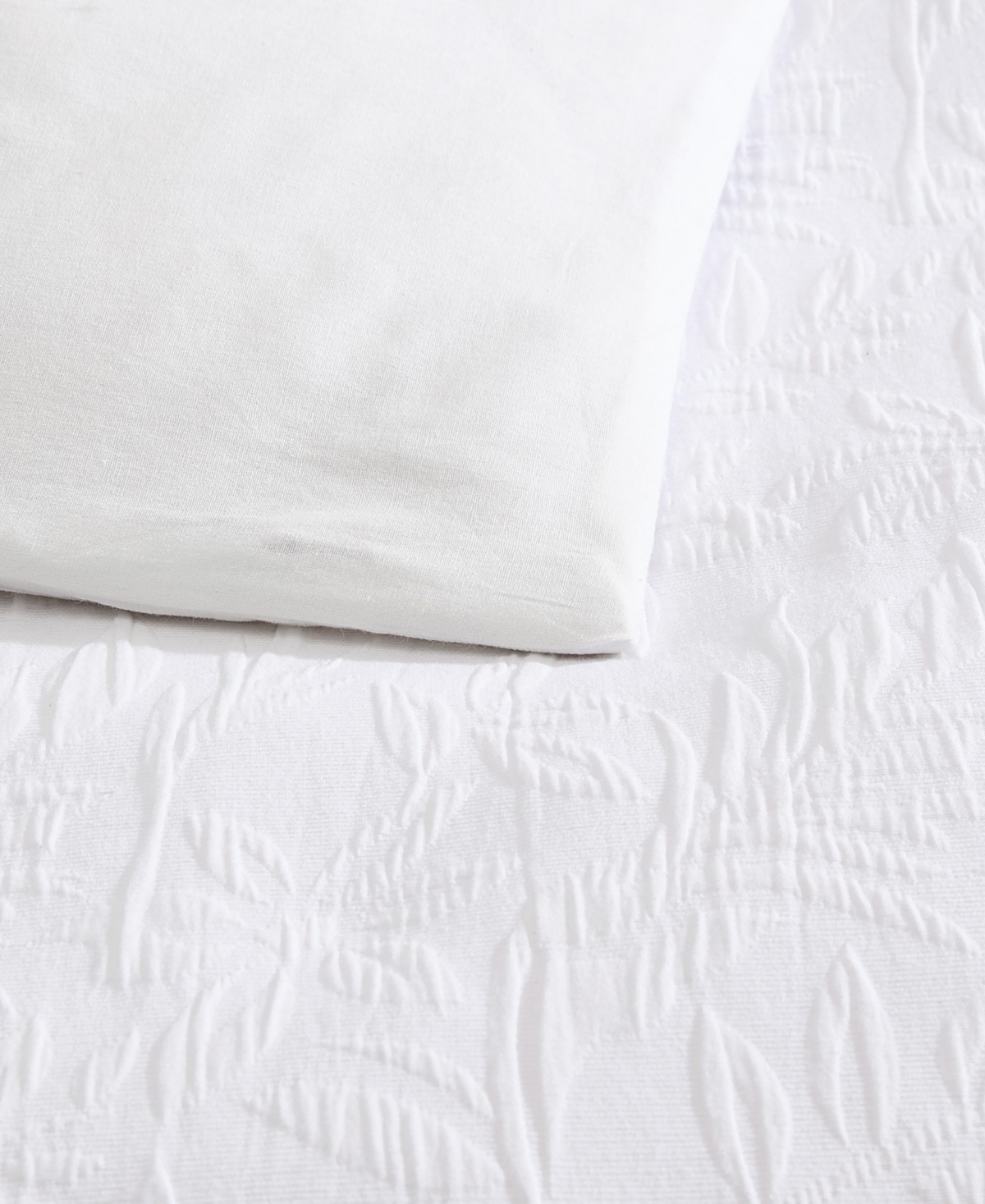 Nautica Seaside Floral Cotton Blend Jacquard Duvet Cover S In White