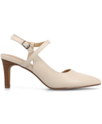 Journee Womens Scipio Medium and Wide Width Crossover Ankle Strap Pointed Toe Pumps