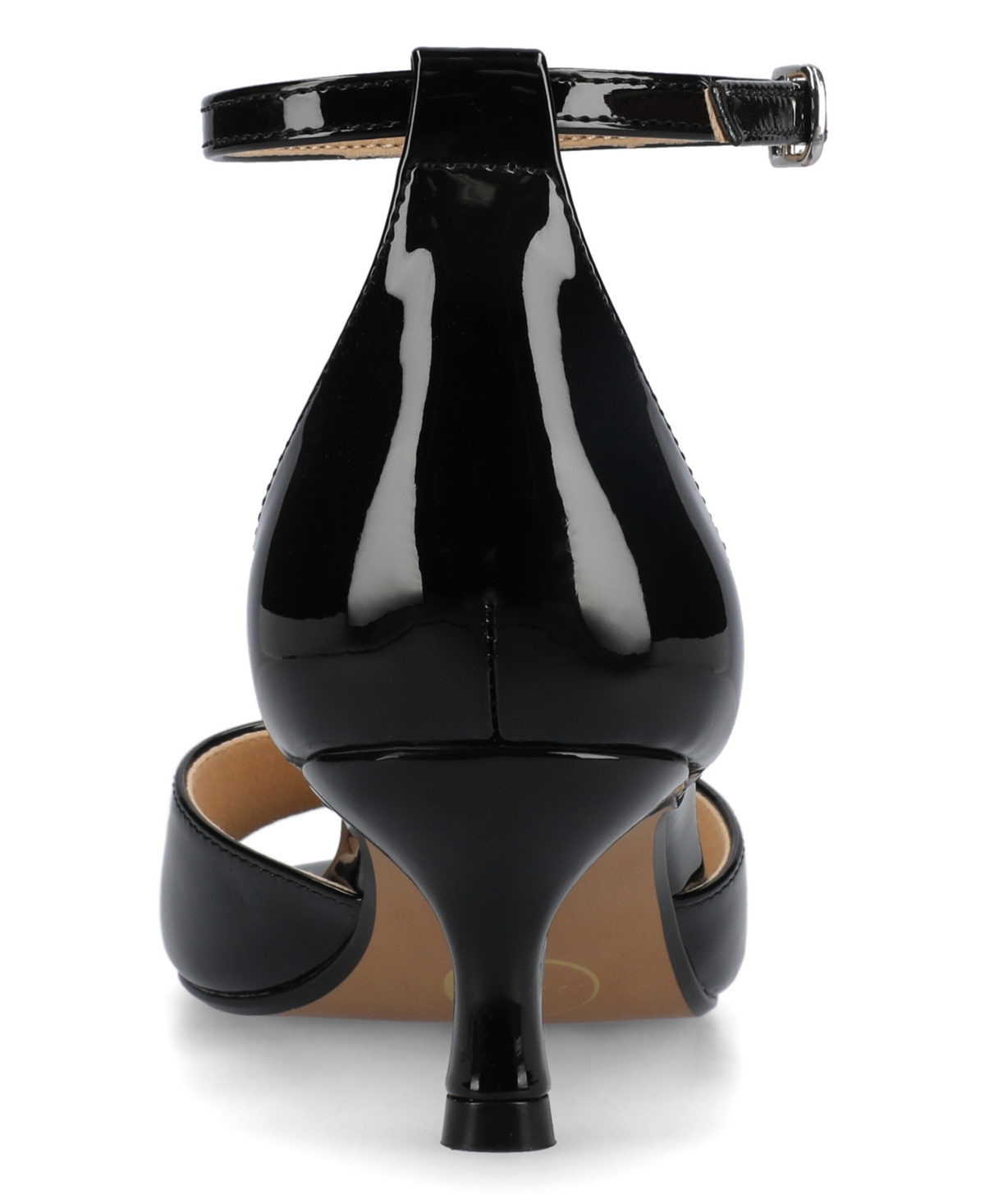 Shop Journee Collection Women's Jezzie Peep Toe Kitten Heel Dress Sandals In Patent,black