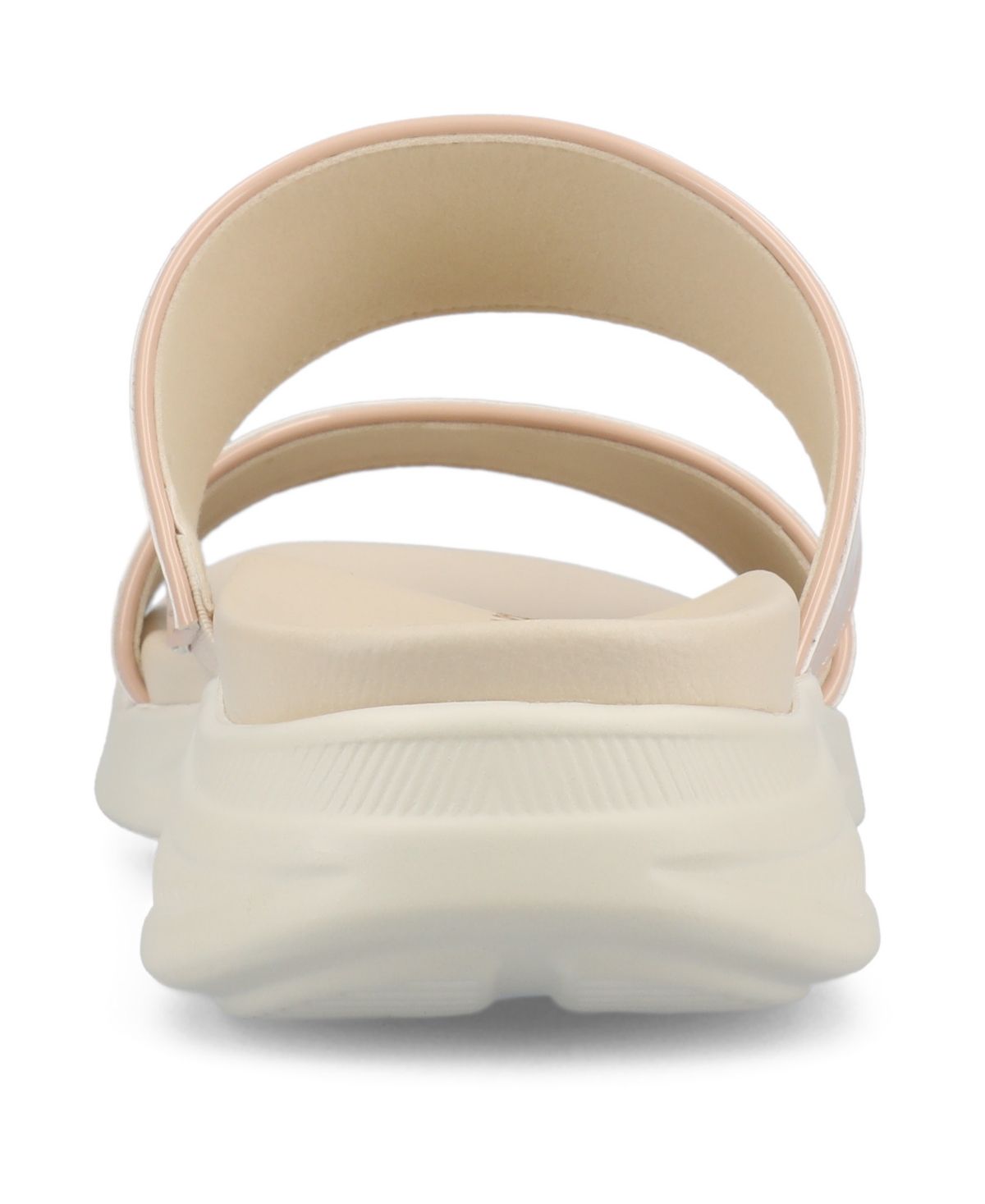 Journee Collection Women's Janis Double Band Comfort Wedge Sandals In Patent,nude