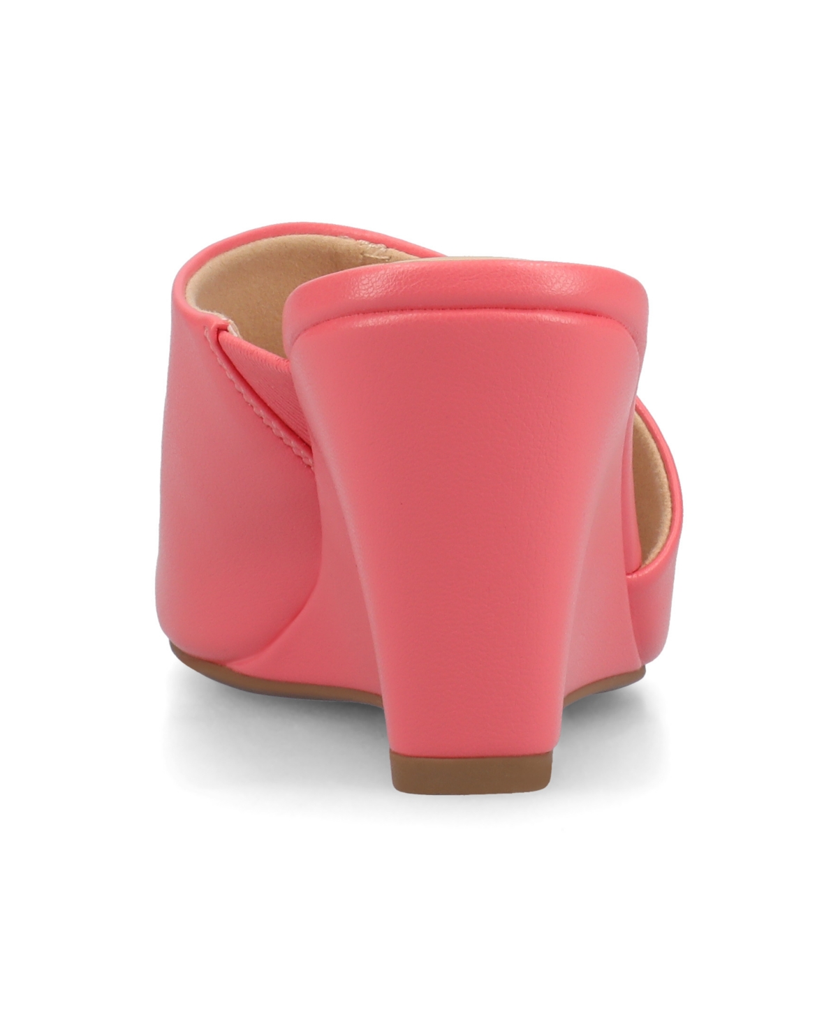 Shop Journee Collection Women's Clementine D'orsay Slip-on Wedge Sandals In Coral