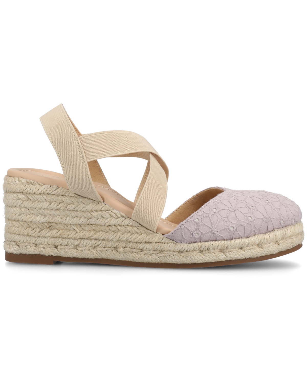 Shop Journee Collection Women's Ashlee Espadrille Platform Wedge Sandals In Lilac
