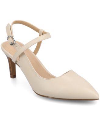 Journee Womens Scipio Medium and Wide Width Crossover Ankle Strap Pointed Toe Pumps
