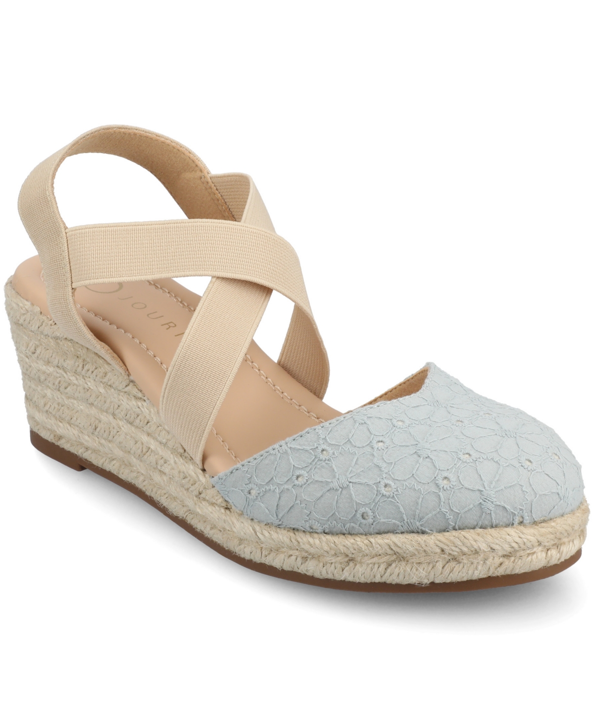 Journee Collection Women's Ashlee Espadrille Platform Wedge Sandals In Blue