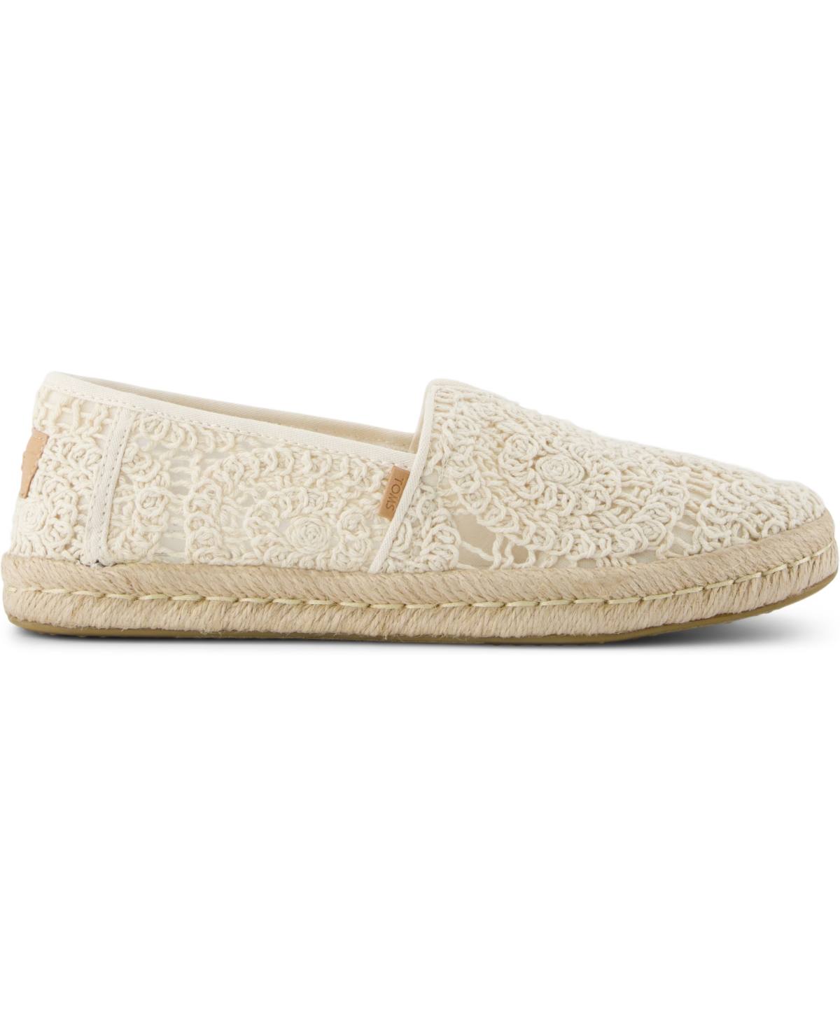 Toms Classic Alpargata Slip-on In Natural Crochet Lace