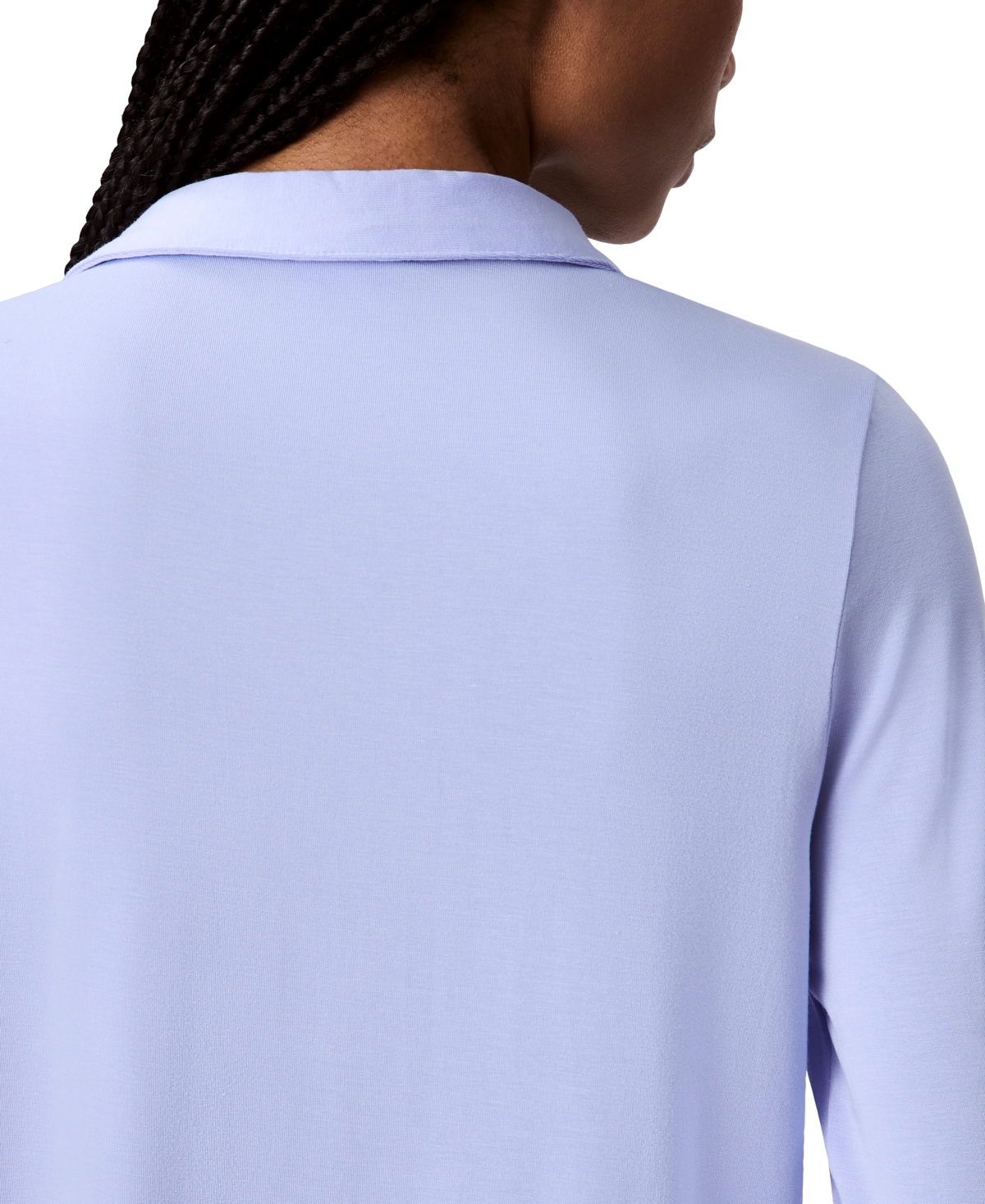 Calvin Klein Women's Collared Button-front Sleep Shirt Qs7475 In Blue