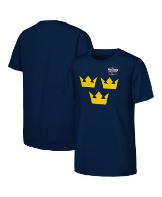 Outerstuff - Big Boys and Girls Navy Sweden 2025 4 Nations Face-Off Primary Logo T-shirt