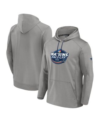 Fanatics - Men's Gray NHL 2025 4 Nations Face-Off Authentic Pro Fleece Pullover Hoodie