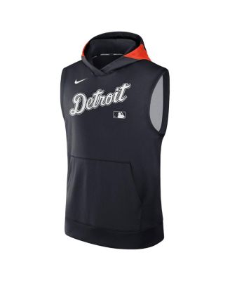 Men's Navy Detroit Tigers Authentic Collection Performance Sleeveless Pullover Hoodie