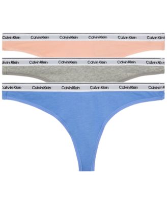 Calvin Klein - Women's 3-Pk. Modern Logo Low-Rise Thong Underwear