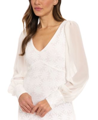 Women's Daisy Sequined Sheer-Sleeve Dress