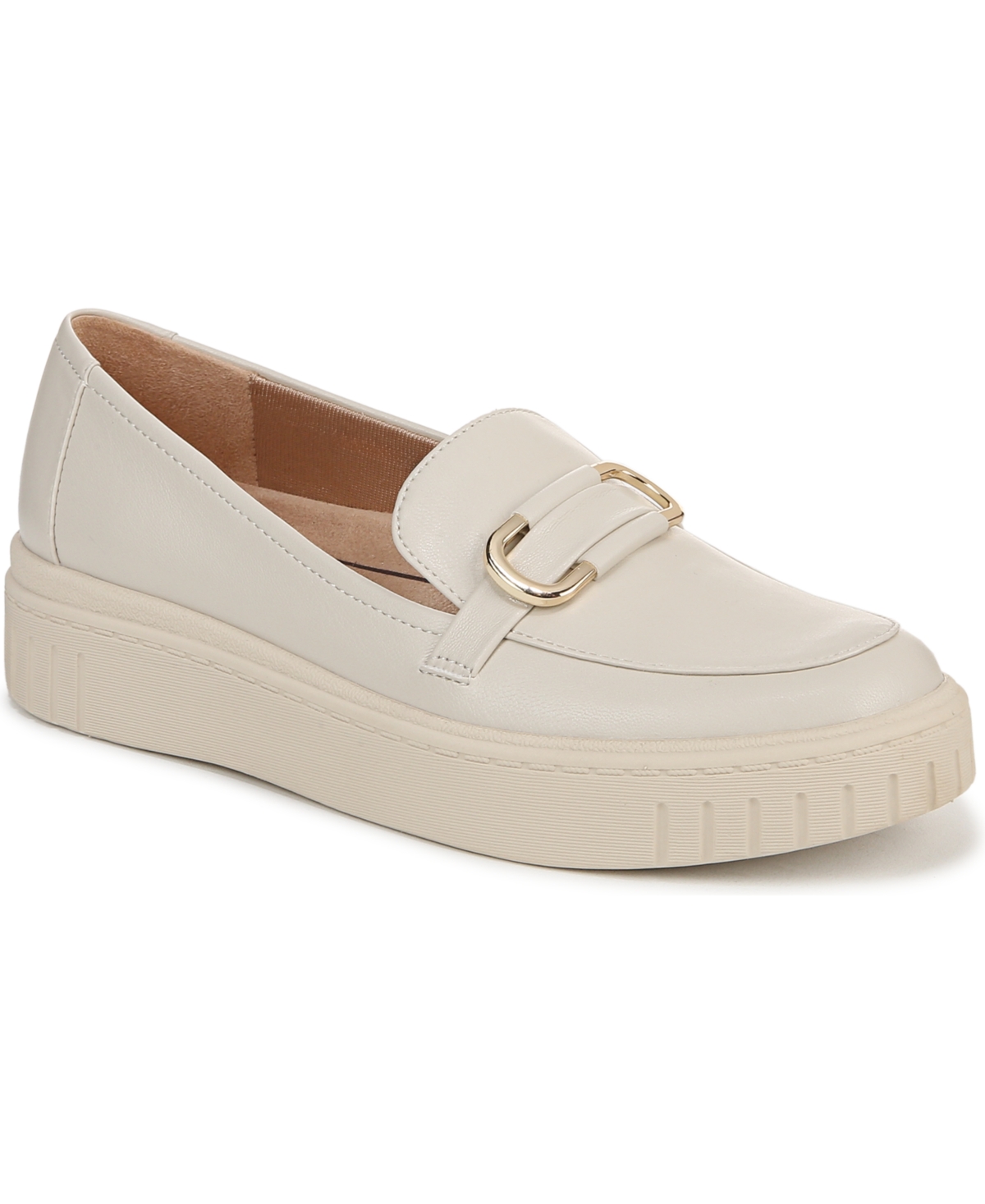 Shop Lifestride Women's Geneva-bit Closed Round Toe Platform Loafers In Bone Faux Leather