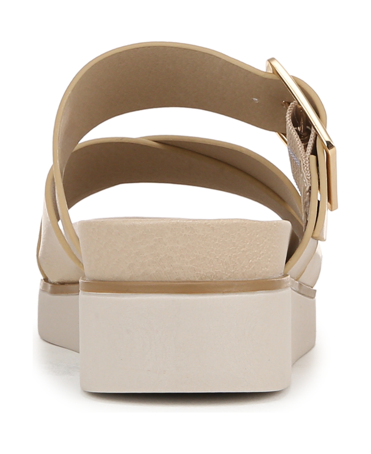Shop Lifestride Women's Getaway Open Square Toe Platform Slide Sandals In Gold Faux Leather