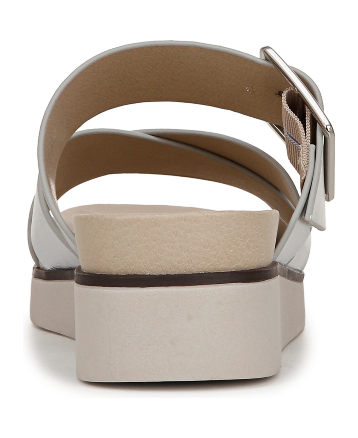 Shop Lifestride Women's Getaway Open Square Toe Platform Slide Sandals In Silver Faux Leather