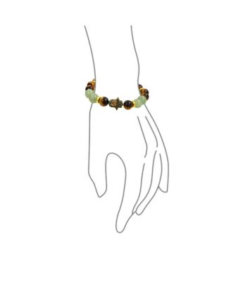 Talisman Amulet Stretch Bracelet with Stones and Hamsa Hand Charm