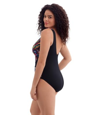 Women's Second Wave Wrap Sash Tank Long Torso One-Piece Swimsuit