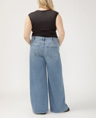 Plus Size Highly Desirable High Rise Ultra Wide Leg Jeans