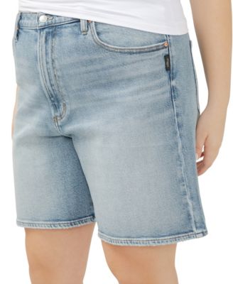 Plus Size High Rise Vintage Long Shorts