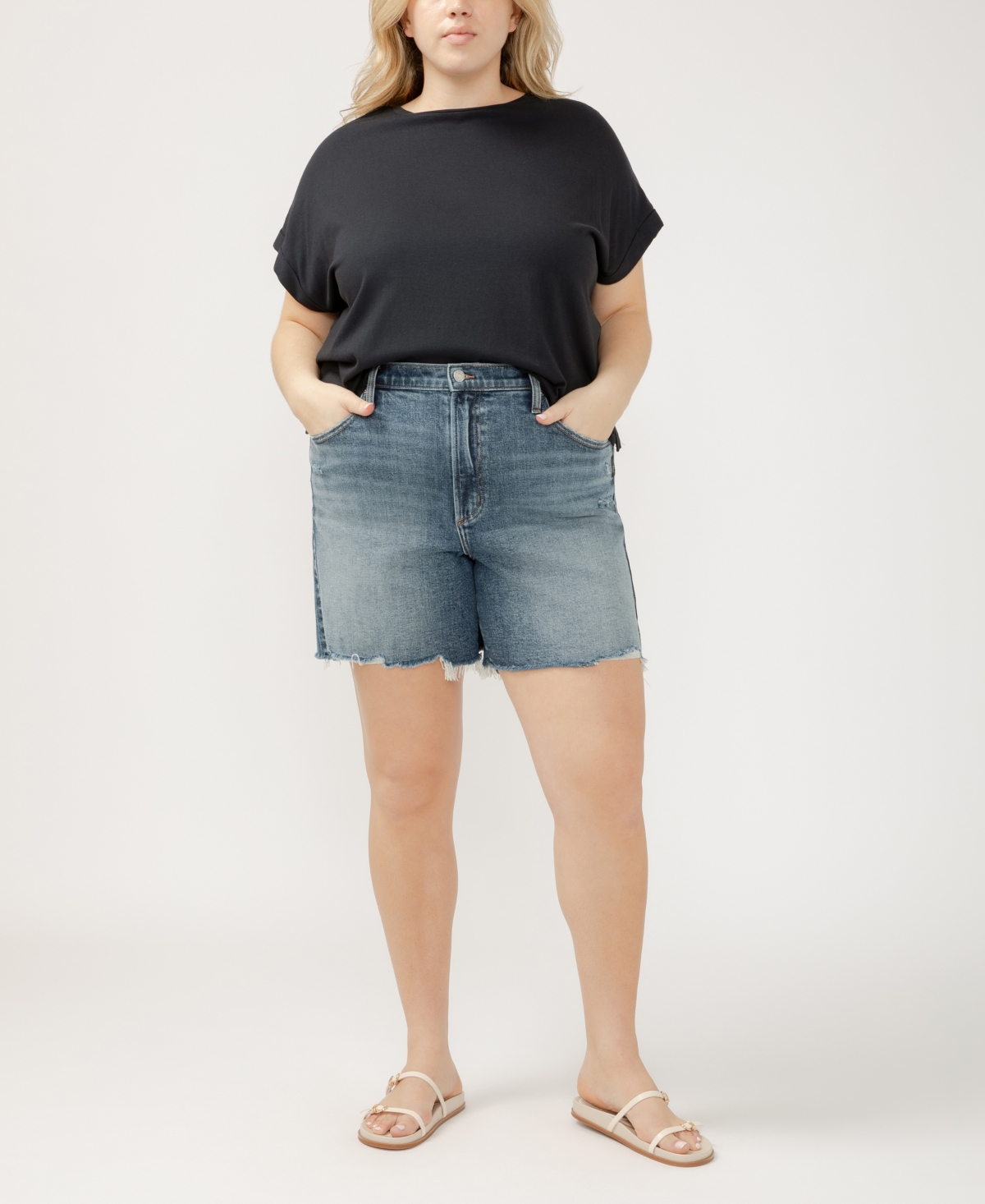 Silver Jeans Co. Plus Size Highly Desirable High Rise Shorts In Indigo