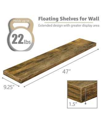 3 Pack 47 x 9.25 Inch Wall Mounted Floating Shelves - Stylish and Functional Storage