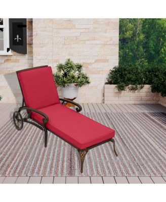 Outdoor Chaise Lounge with Cushions Patio Lounge Chairs with Wheels & Adjustable Backrest Aluminium Pool Sun Lounges Chairs for Outside, Beige