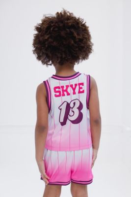 Girls Mesh Jersey Tank Top and Basketball Shorts Athletic Outfit Set