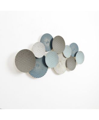 Distressed Multi-Color Pastels 47.4-Inch Wide Abstract Metal Wall Decor