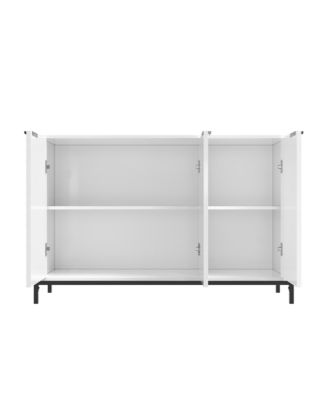 Modern Storage Cabinet with Adjustable Shelves, 49IN Accent Cabinet with 3 Doors, Decorative Cabinets for Living Room, Kitchen, Office