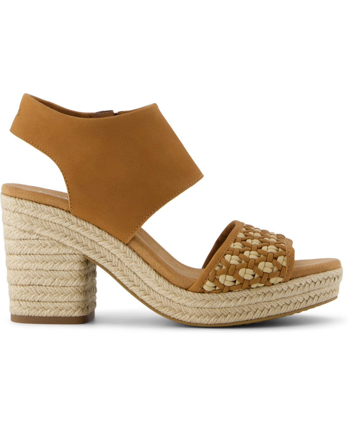 Shop Toms Women's Majorca Cork Platform Sandals In Brown Sugar Geo Basketweave Polyurethane